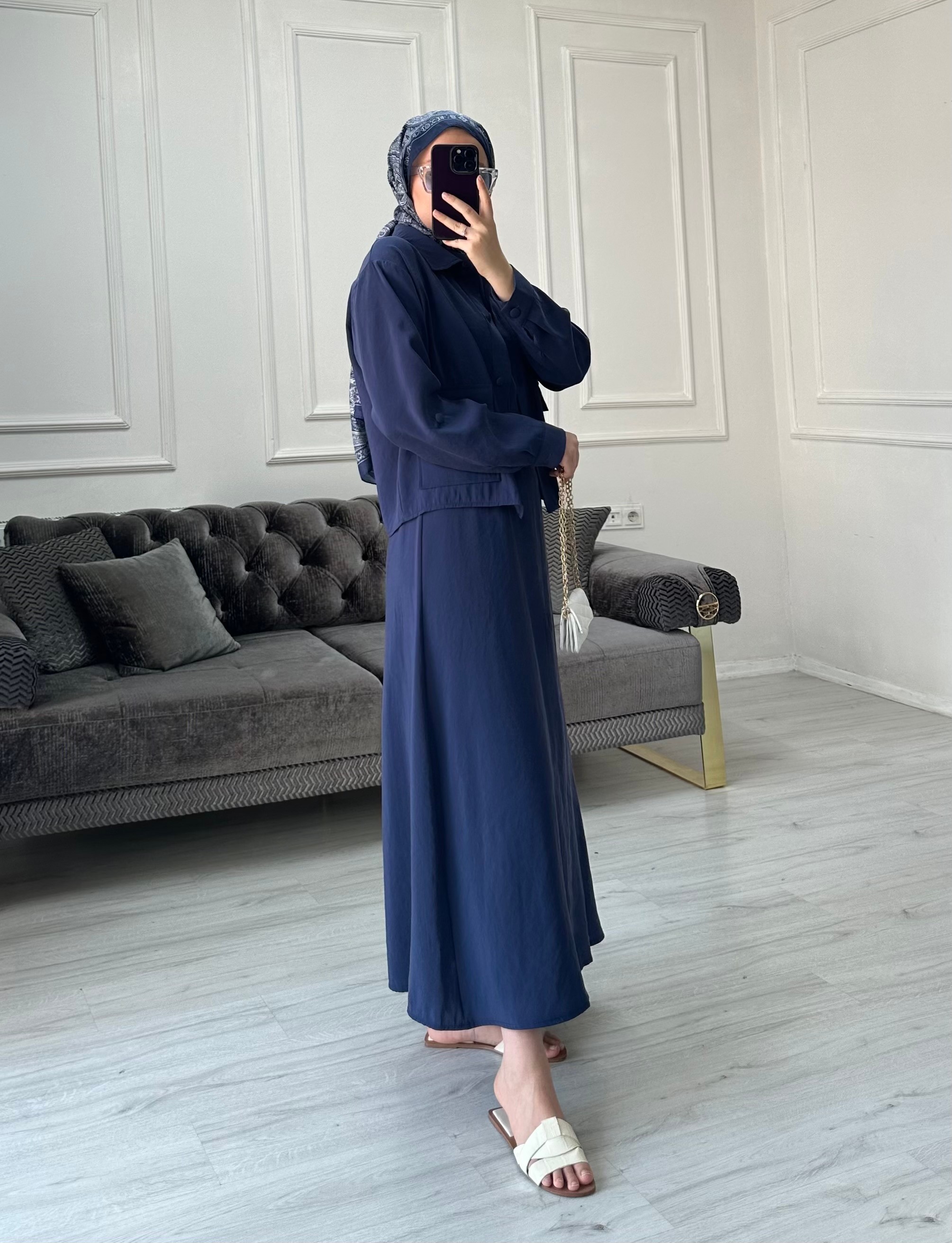 Loft Modal Elbise - Lacivert