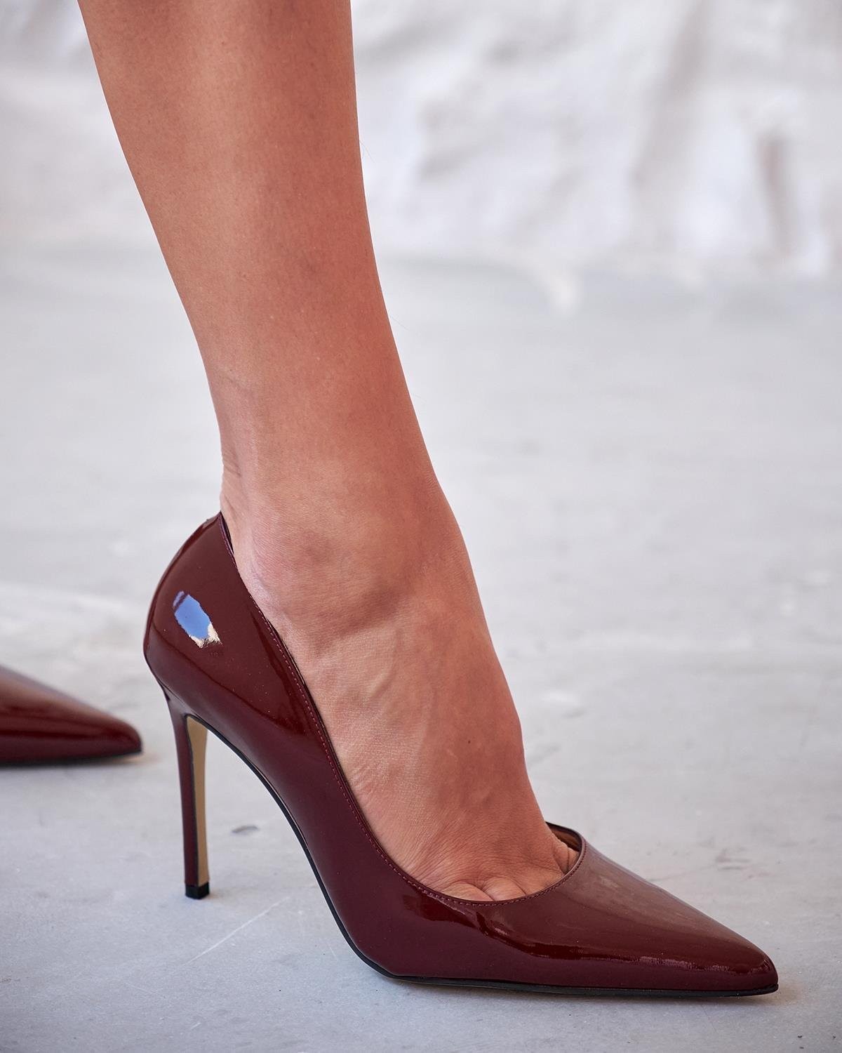 SİSTA 10 CM BORDO RUGAN STİLETTO