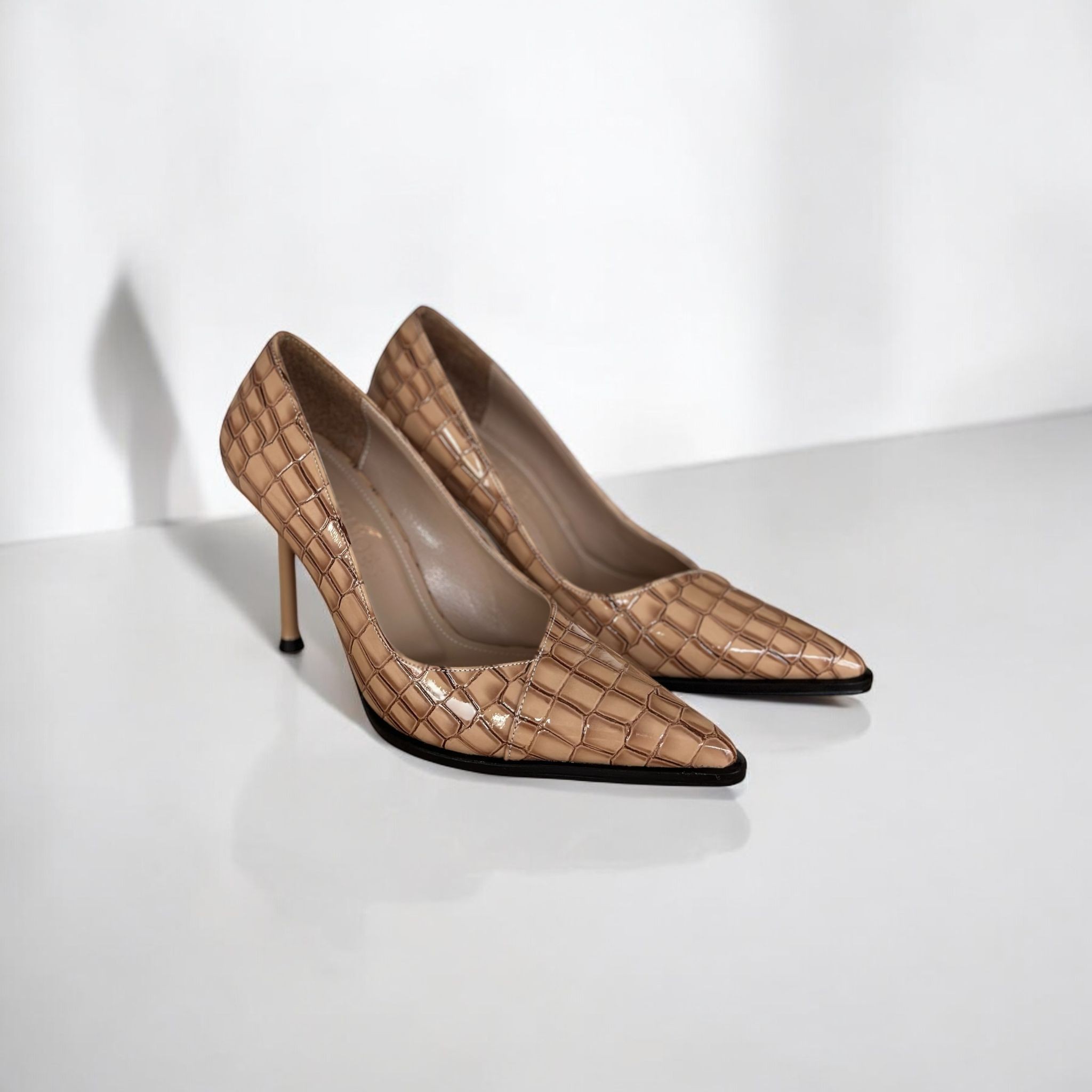 Hardy Kroko Hardal Kadın Stiletto 8 Cm