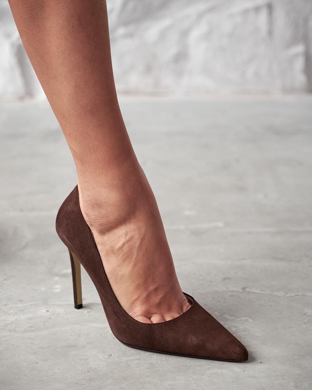 SİSTA 10 CM KAHVE SÜET STİLETTO