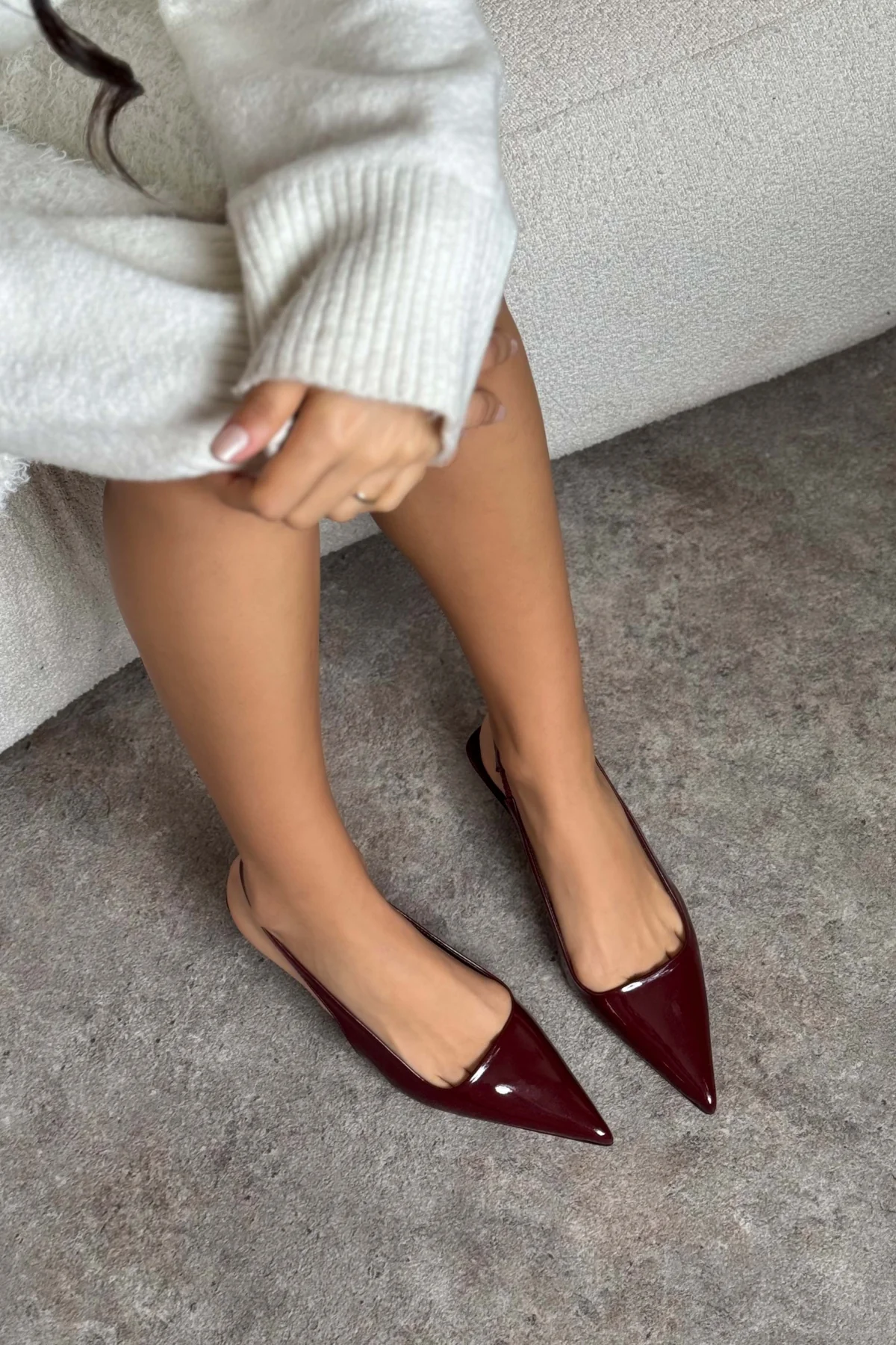 RODNEY BORDO RUGAN LASTİK DETAYLI KADIN TOPUKLU AYAKKABI