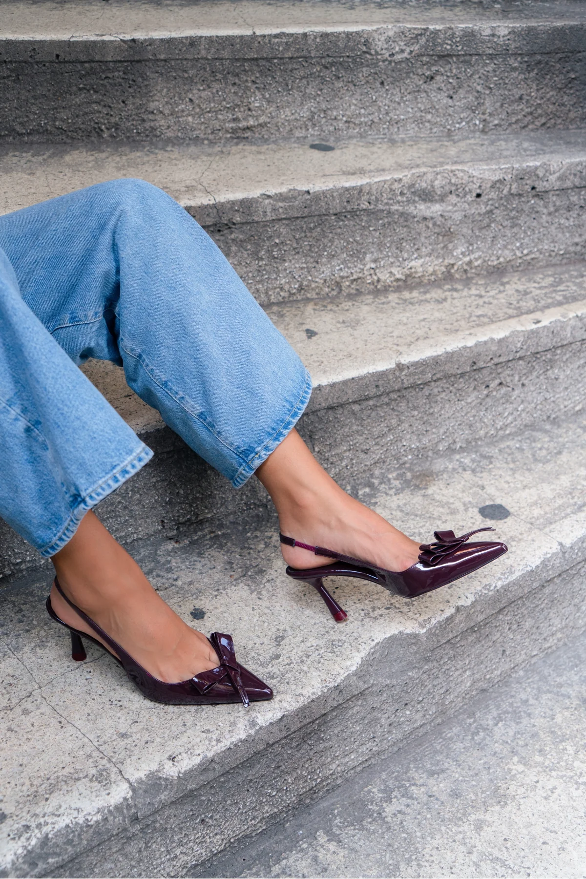 LUCİNDA BORDO RUGAN FİYONK DETAY BİLEK BAĞLI KADIN TOPUKLU AYAKKABI