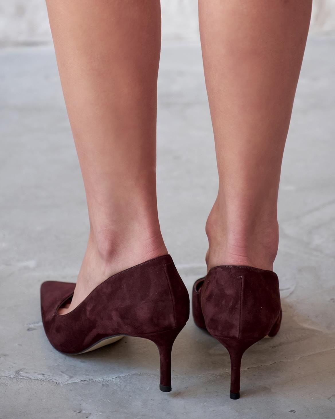 SİSTA 5 CM BORDO SÜET STİLETTO
