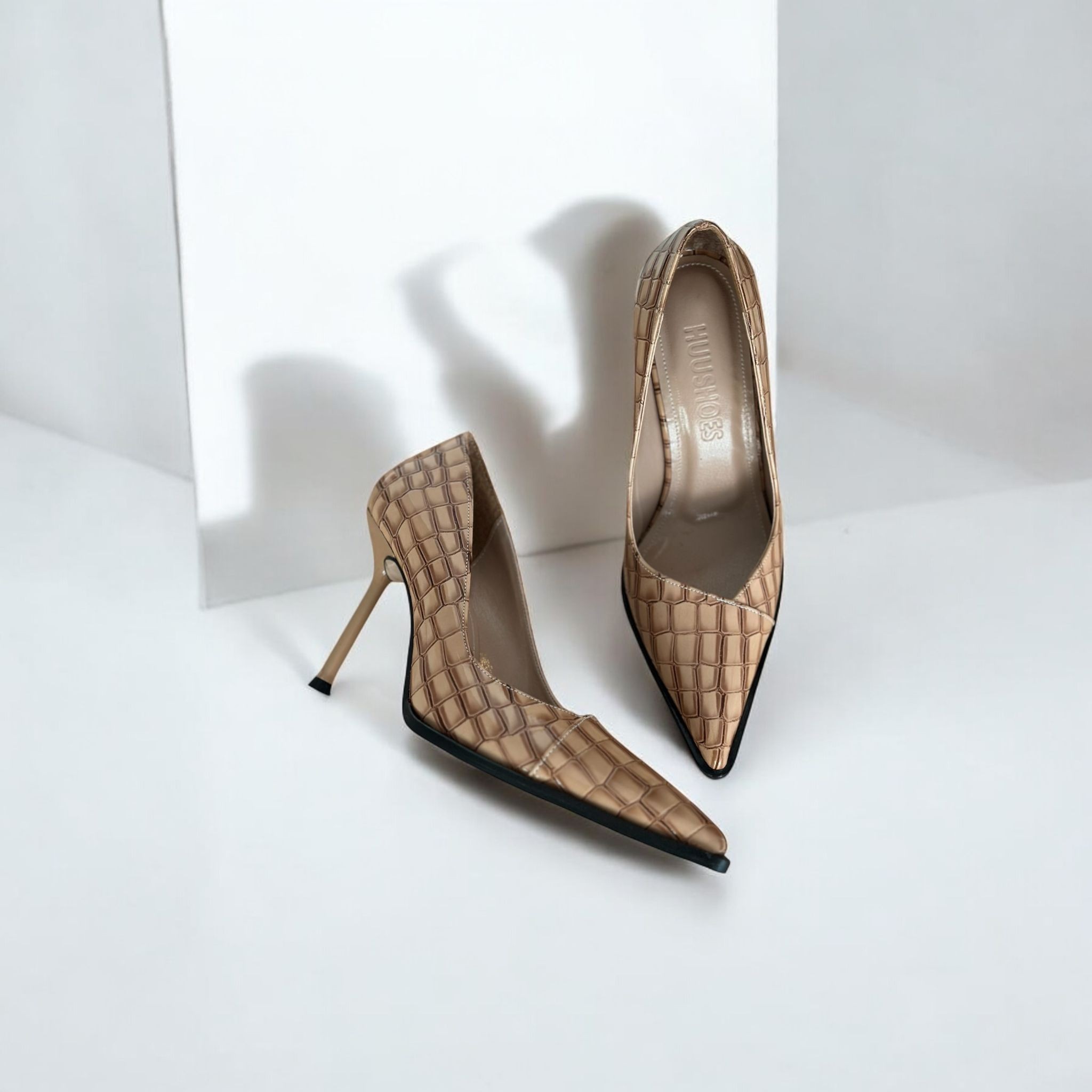 Hardy Kroko Hardal Kadın Stiletto 8 Cm
