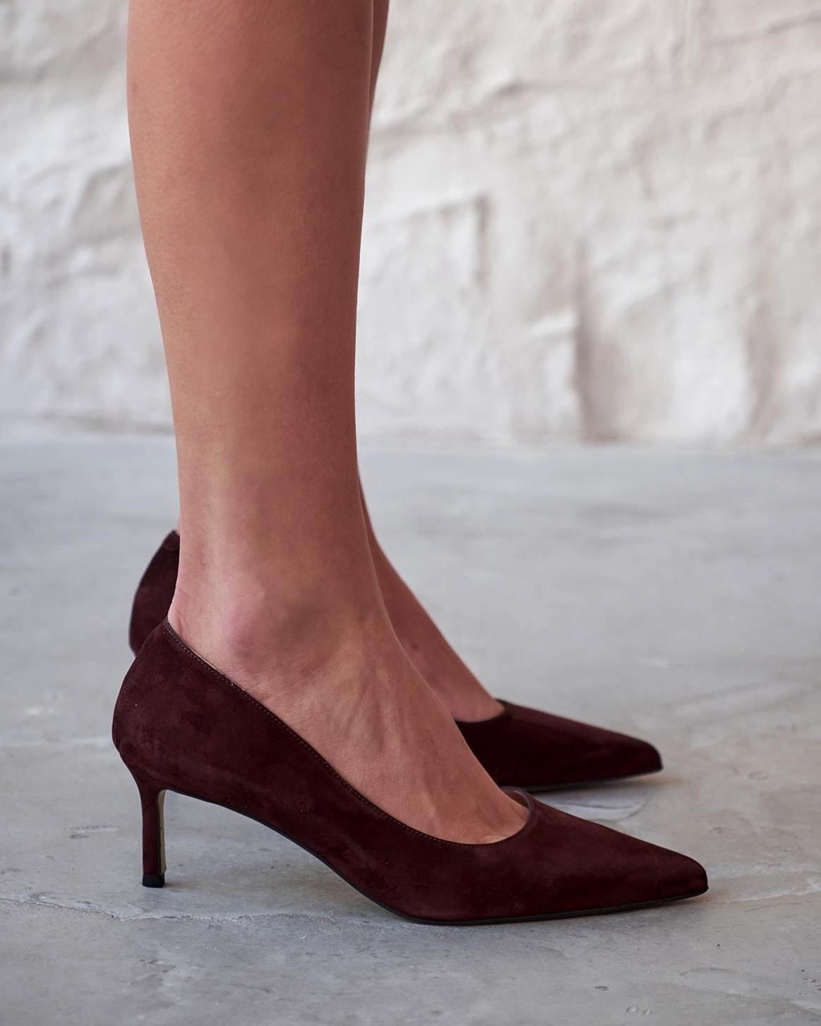 SİSTA 5 CM BORDO SÜET STİLETTO