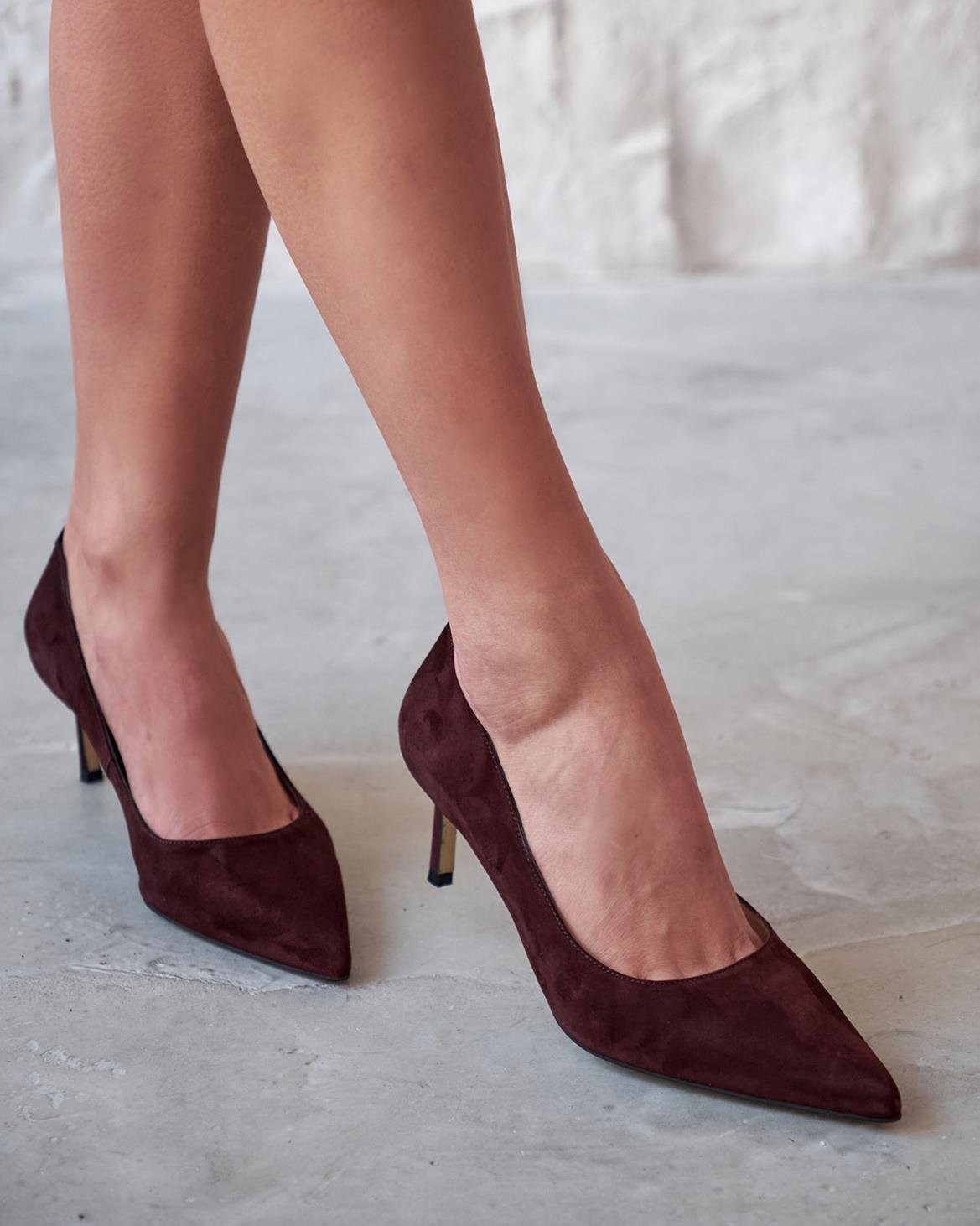 SİSTA 5 CM BORDO SÜET STİLETTO