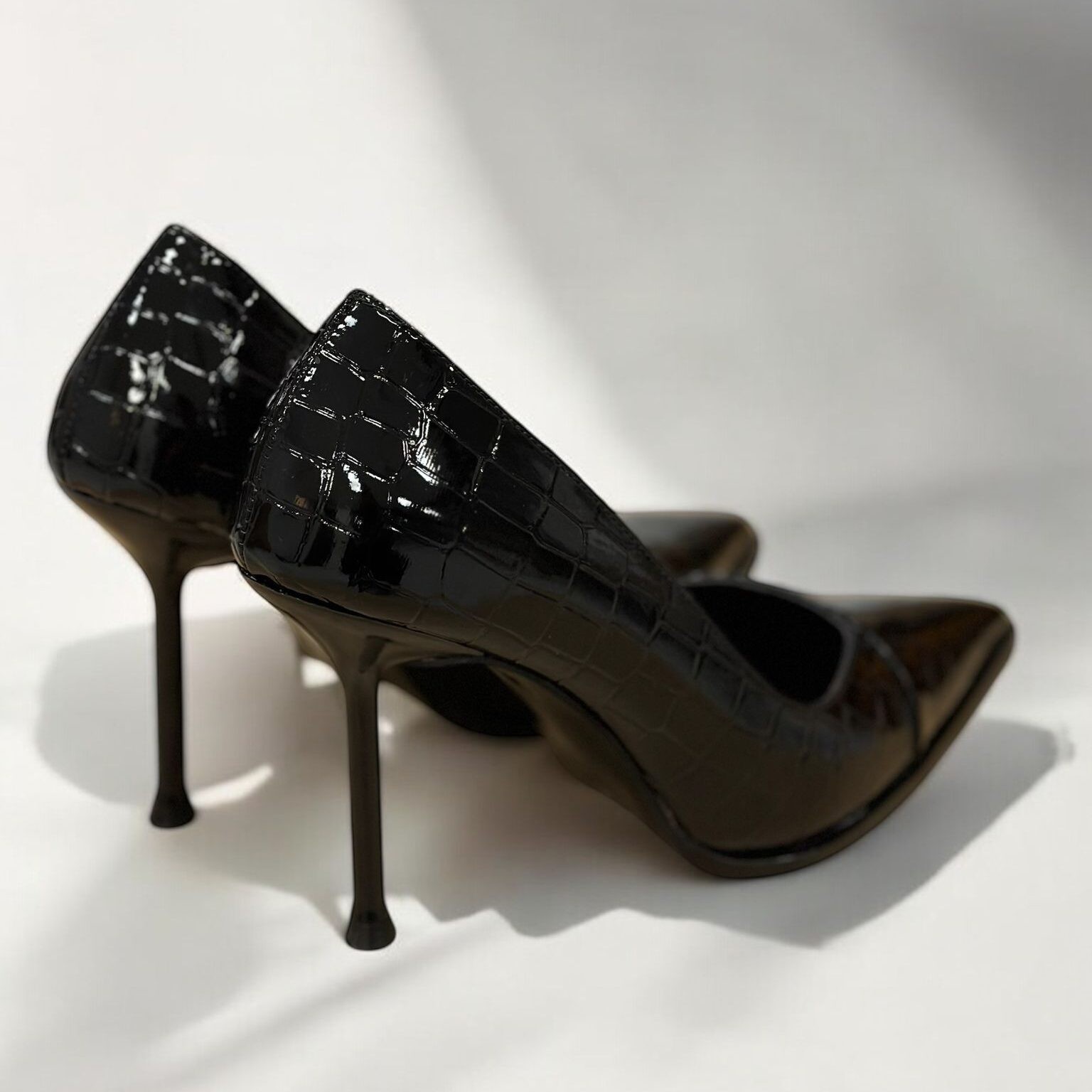 Hardy Kroko Siyah Kadın Stiletto 8 CM
