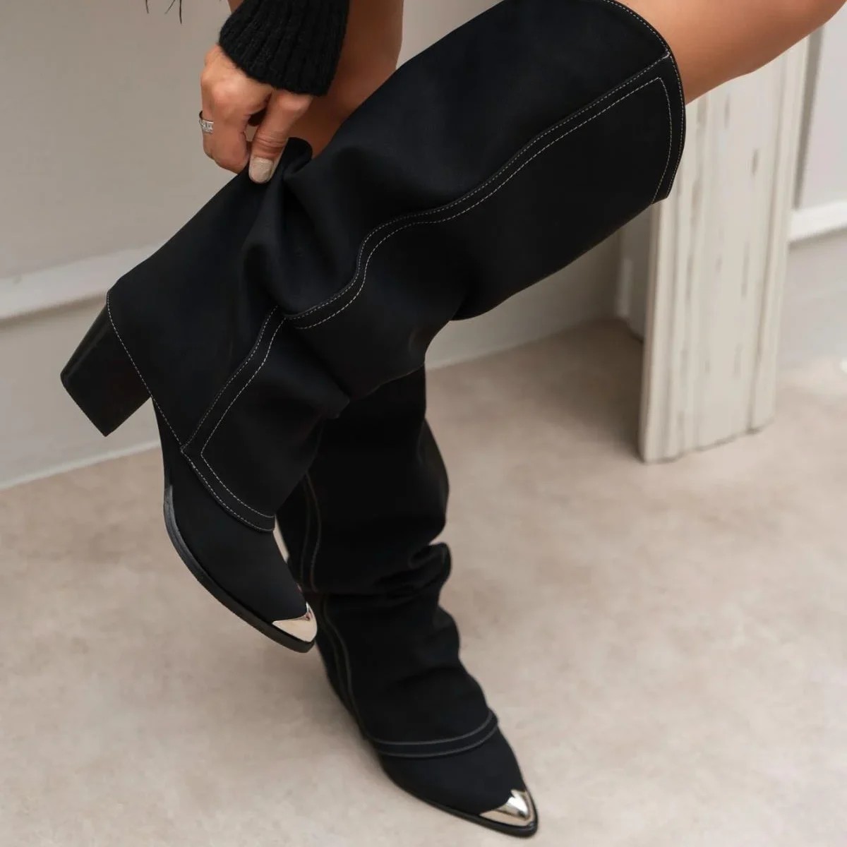 Texas Siyah Western Stil Çizme