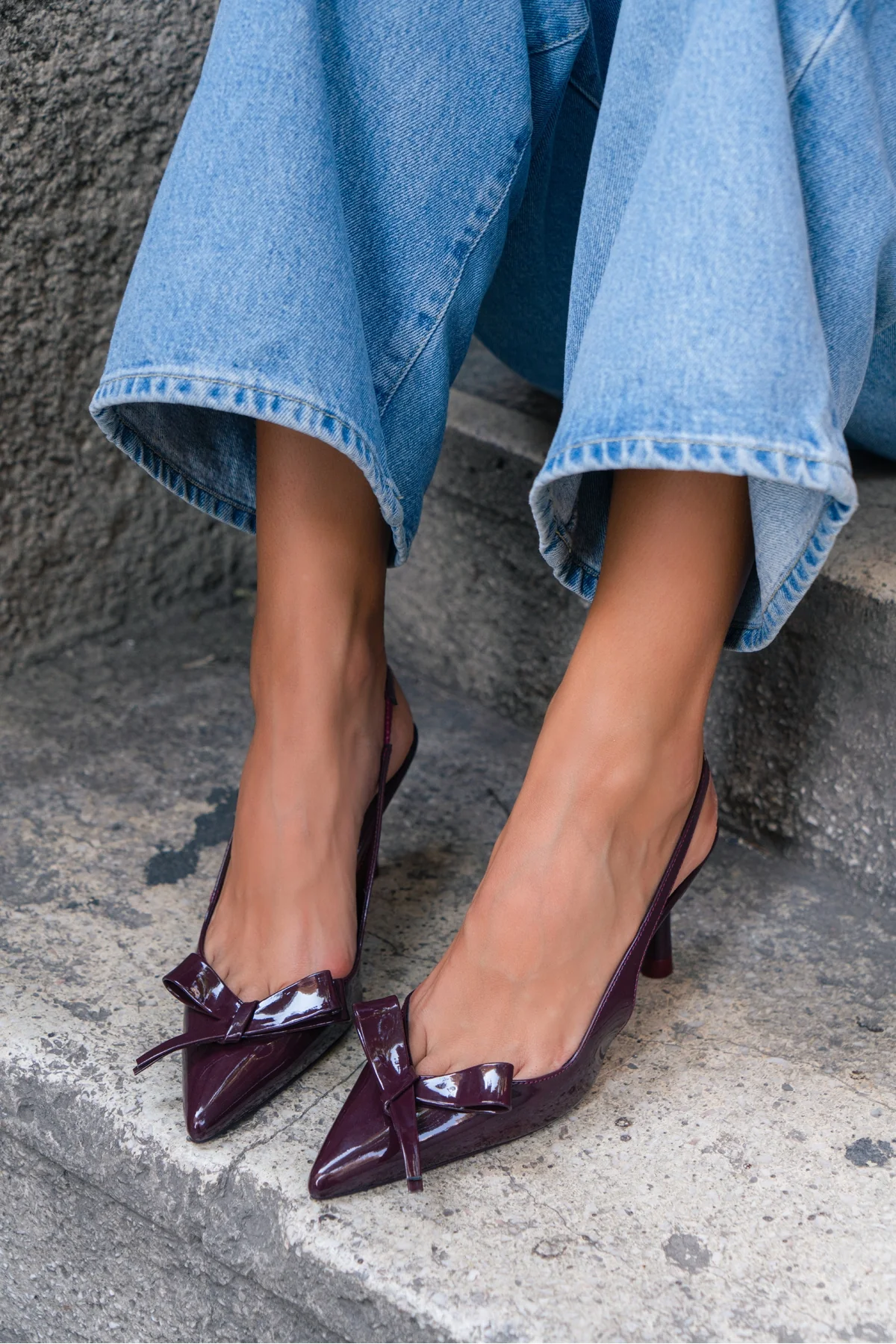 LUCİNDA BORDO RUGAN FİYONK DETAY BİLEK BAĞLI KADIN TOPUKLU AYAKKABI