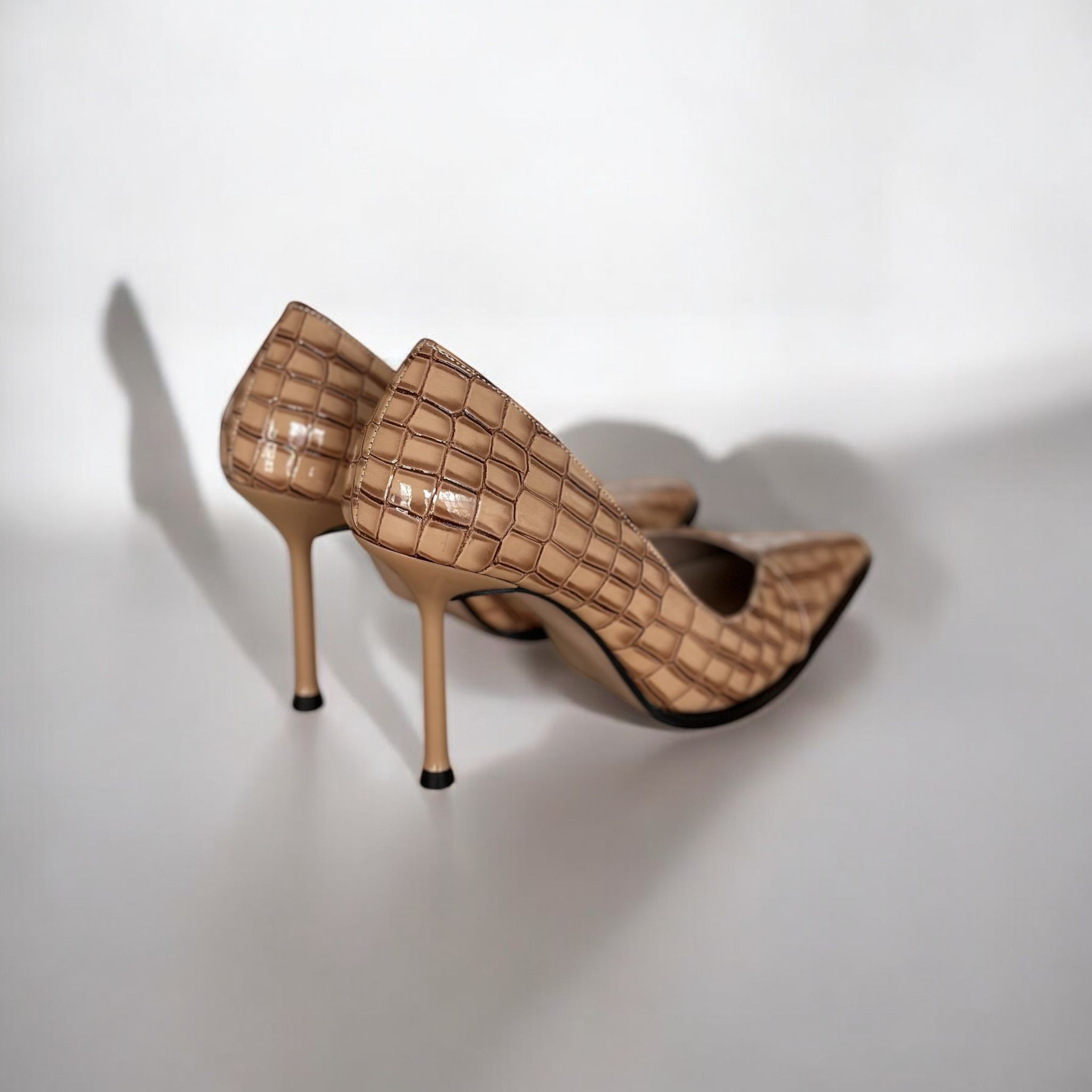 Hardy Kroko Hardal Kadın Stiletto 8 Cm