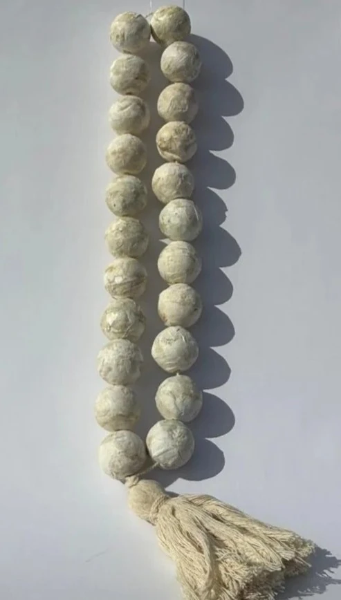 Beyaz Dekoratif Büyük Tesbih Özel Tasarım