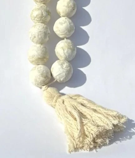 Beyaz Dekoratif Büyük Tesbih Özel Tasarım