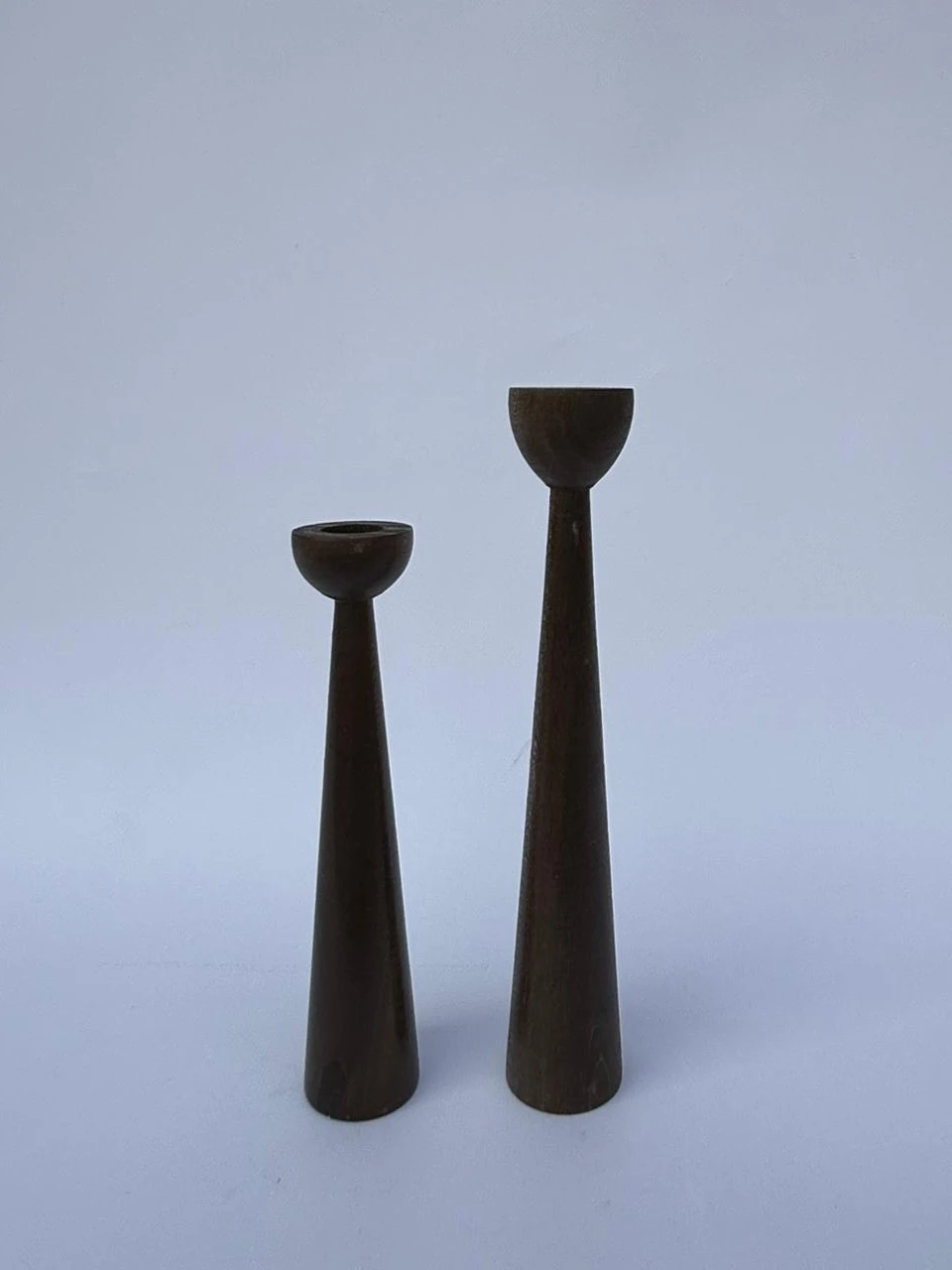 2'li Doğal Ahşap Mumluk 