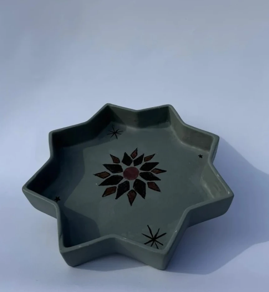 Otantik Desenli Özel Tasarım yıldız Tepsi