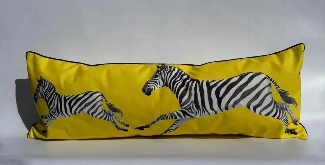 SARI ZEBRA DETAYLI LUMBAR YASTIK