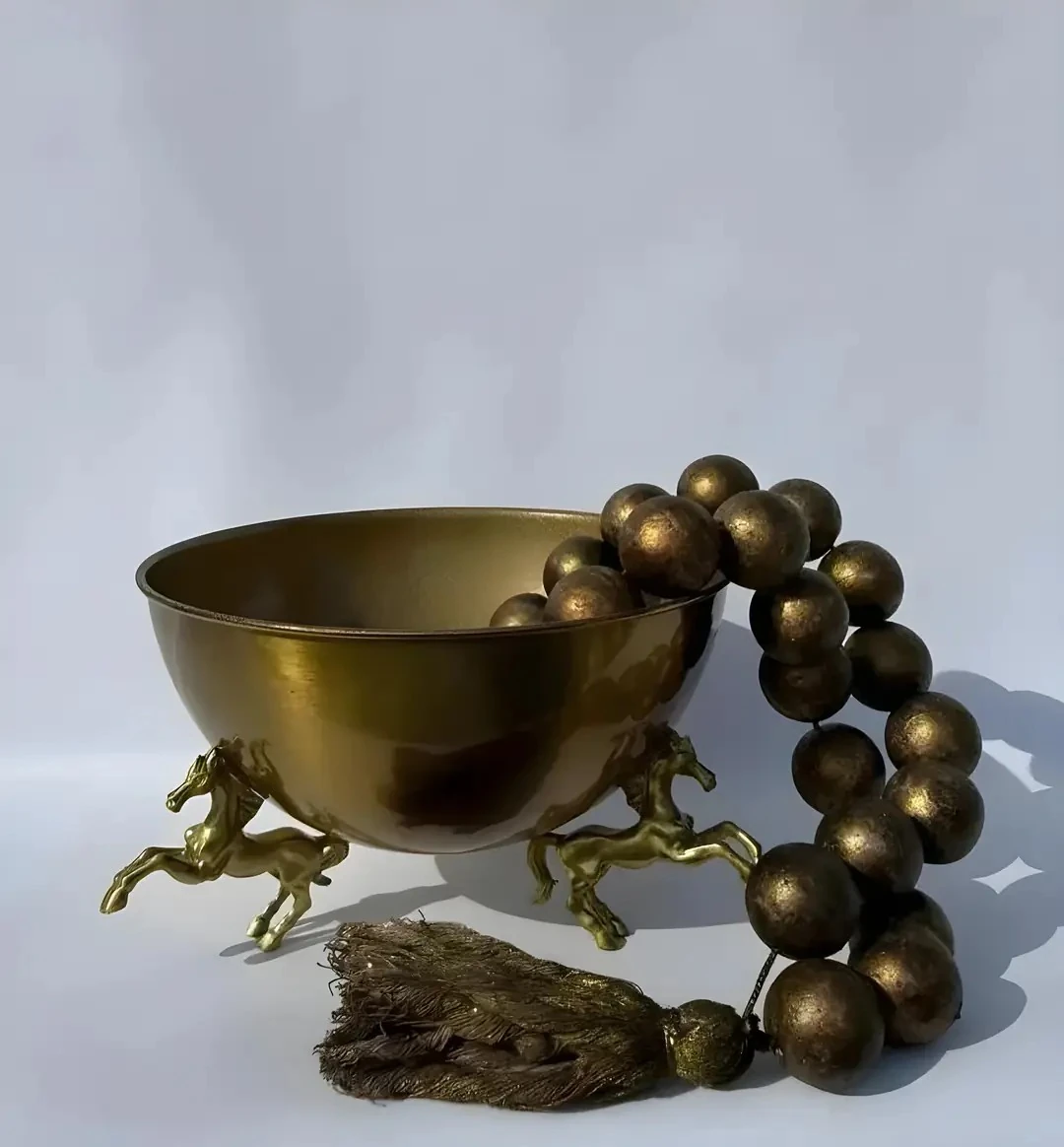 Büyük Gold At ayaklı Dekoratif Kase