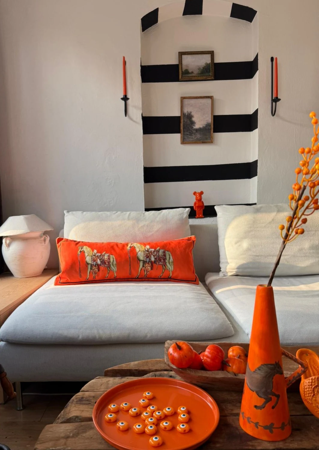 TURUNCU AT LUMBAR UZUN YASTIK