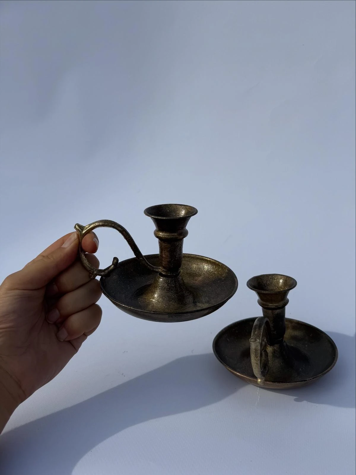 Bakır vintage tarzı Bronz Kaplamalı 2'li Şamdan