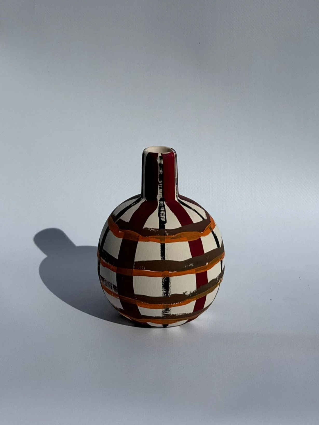 Yuvarlak Mini Çizgili Özel Tasarım Vazo