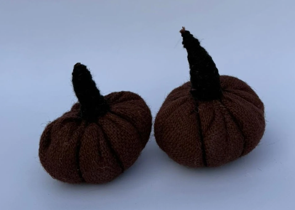 Koyu Kahverengi Keten Kumaş 2'li Bal Kabak 