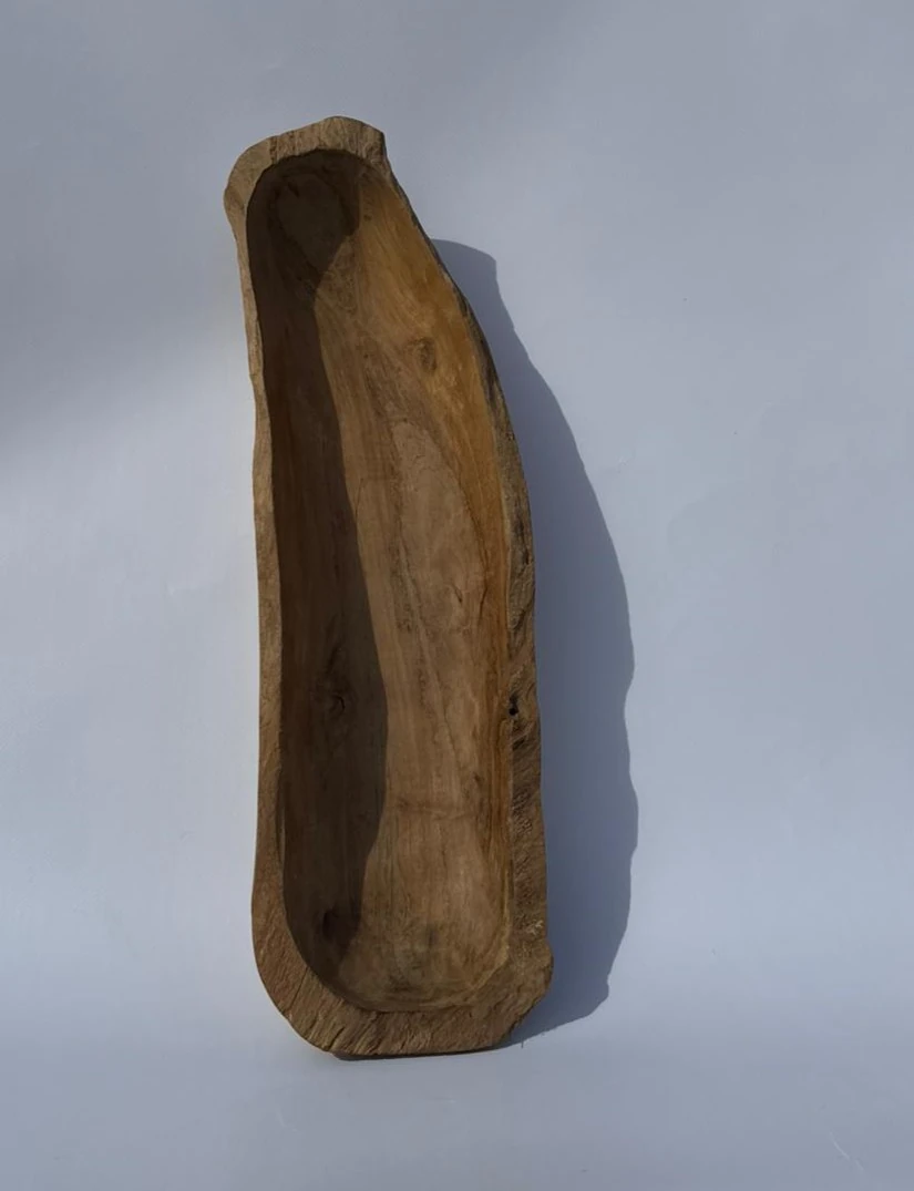 Doğal Ahşap Uzun Kase 