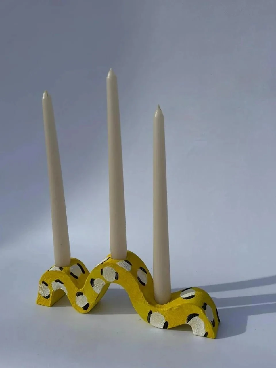 SARI  DESENLİ 3'lü KIVRIMLI MUMLUK ÖZEL TASARIM 