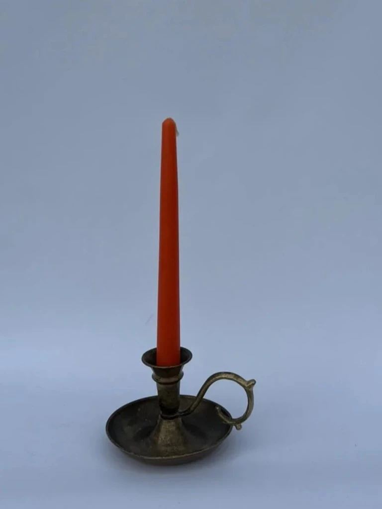 3'lü Turuncu Şamdan mumu 