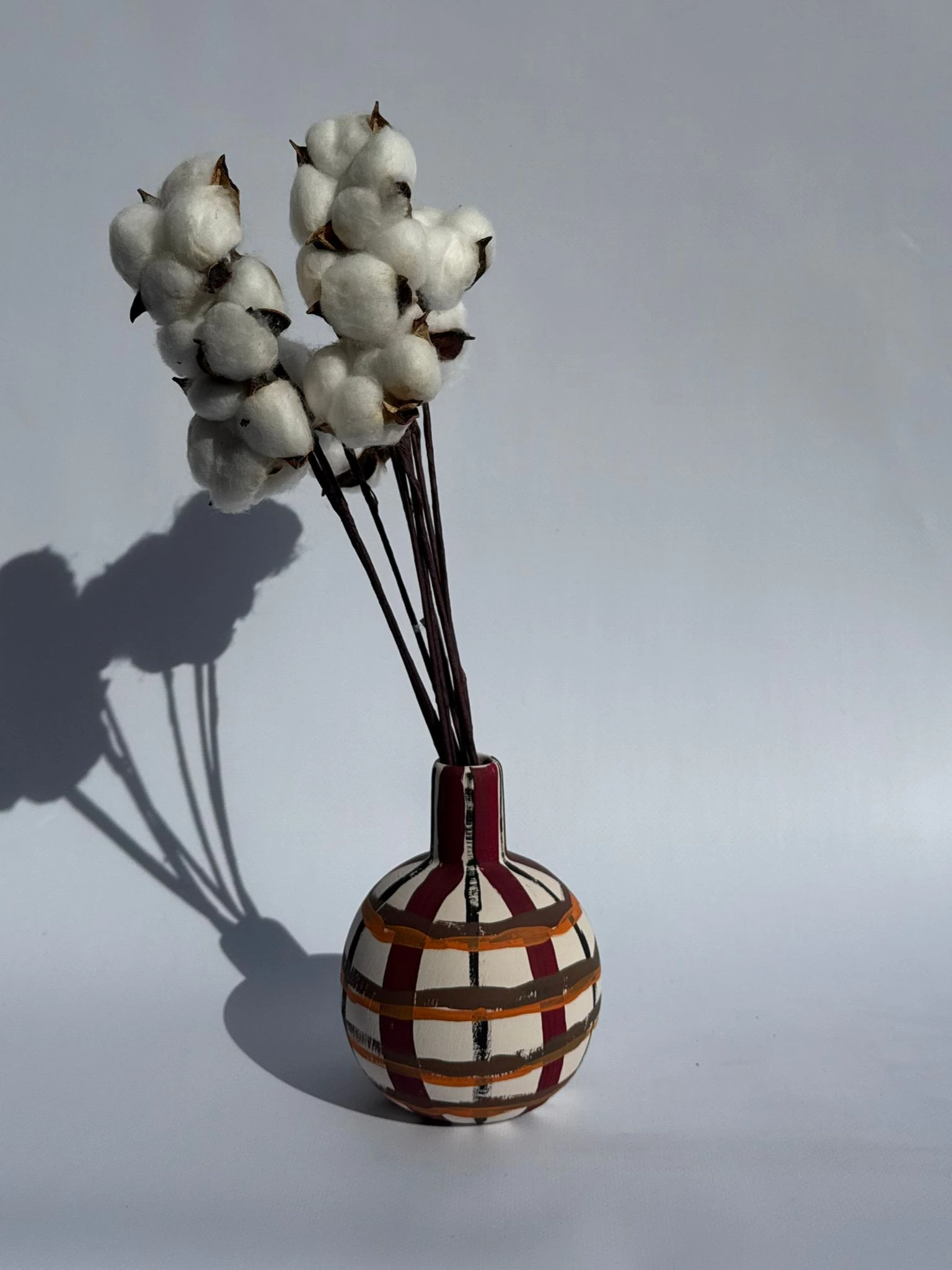 Yuvarlak Mini Çizgili Özel Tasarım Vazo