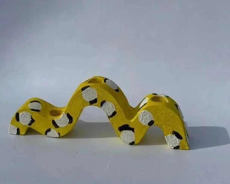 SARI  DESENLİ 3'lü KIVRIMLI MUMLUK ÖZEL TASARIM 