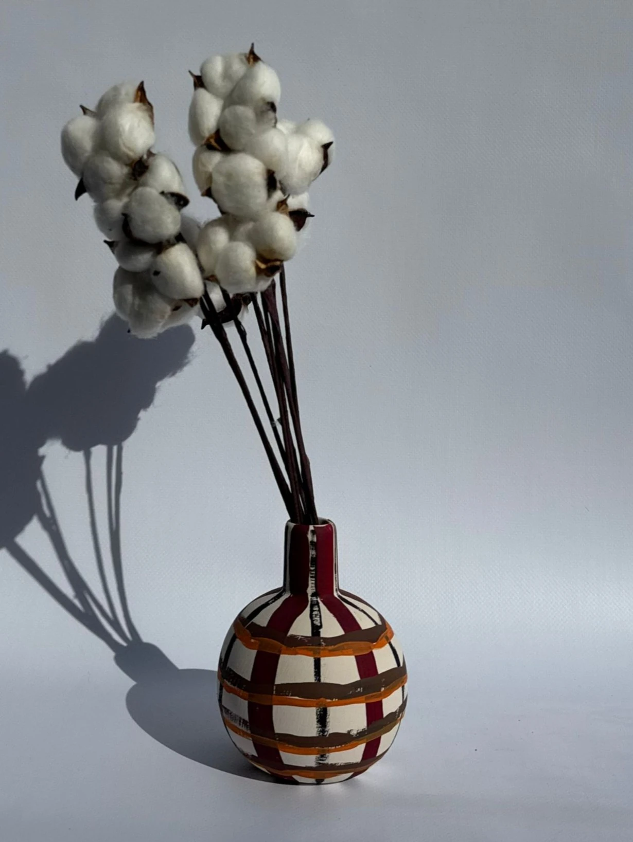 Yuvarlak Mini Çizgili Özel Tasarım Vazo