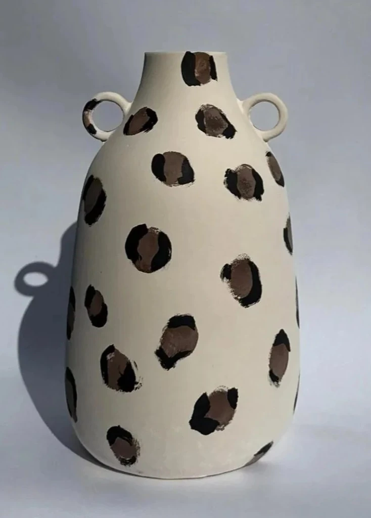 Leopar Desenli Büyük Vazo