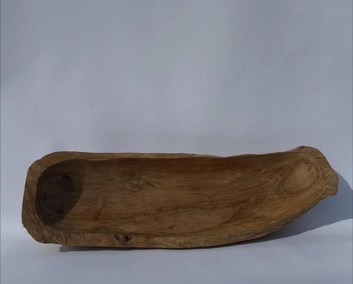 Doğal Ahşap Uzun Kase 