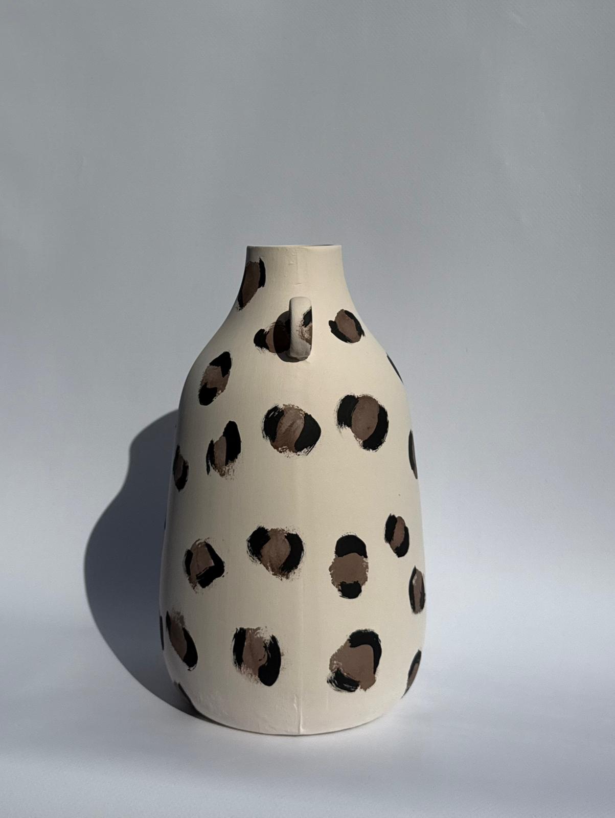 Leopar Desenli Büyük Vazo