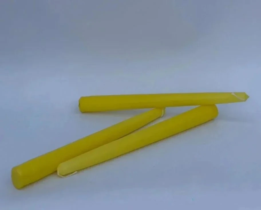 3'lü Sarı Şamdan Mumu 