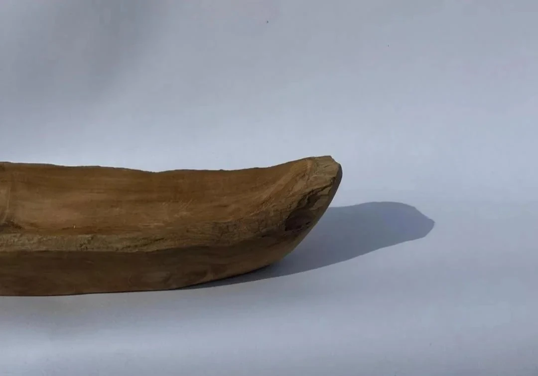 Doğal Ahşap Uzun Kase 