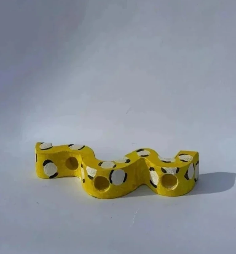 SARI  DESENLİ 3'lü KIVRIMLI MUMLUK ÖZEL TASARIM 