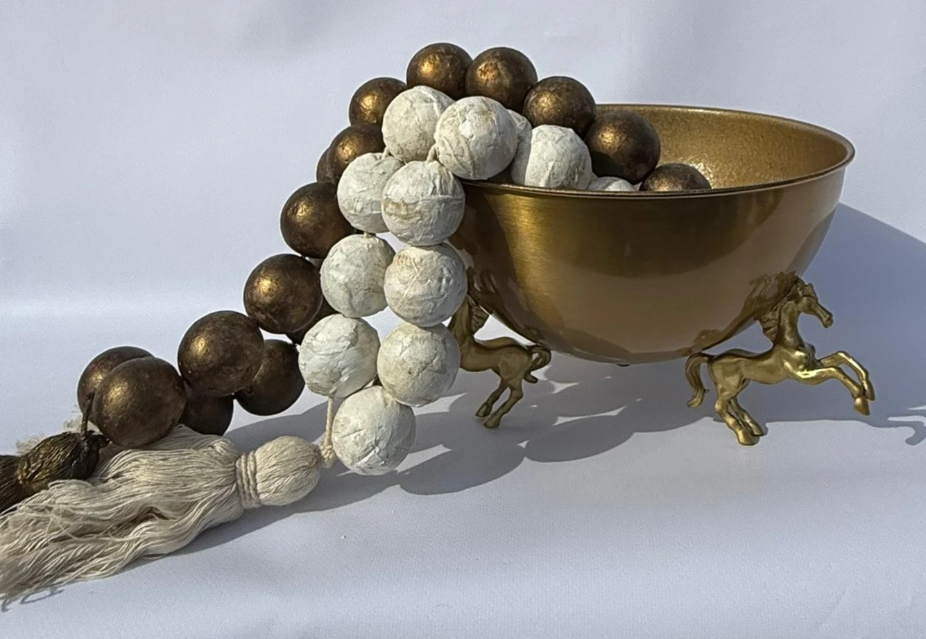 Beyaz Dekoratif Büyük Tesbih Özel Tasarım