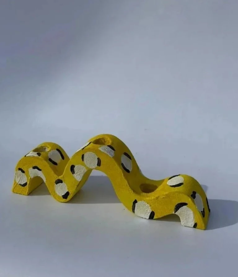 SARI  DESENLİ 3'lü KIVRIMLI MUMLUK ÖZEL TASARIM 