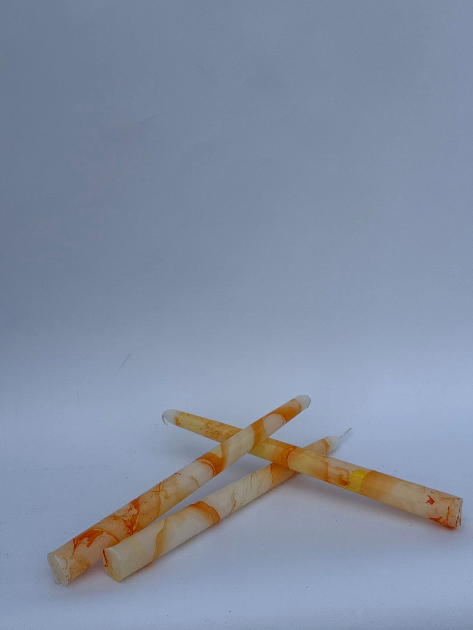 Turuncu Mermer Detaylı 3'lü Mum