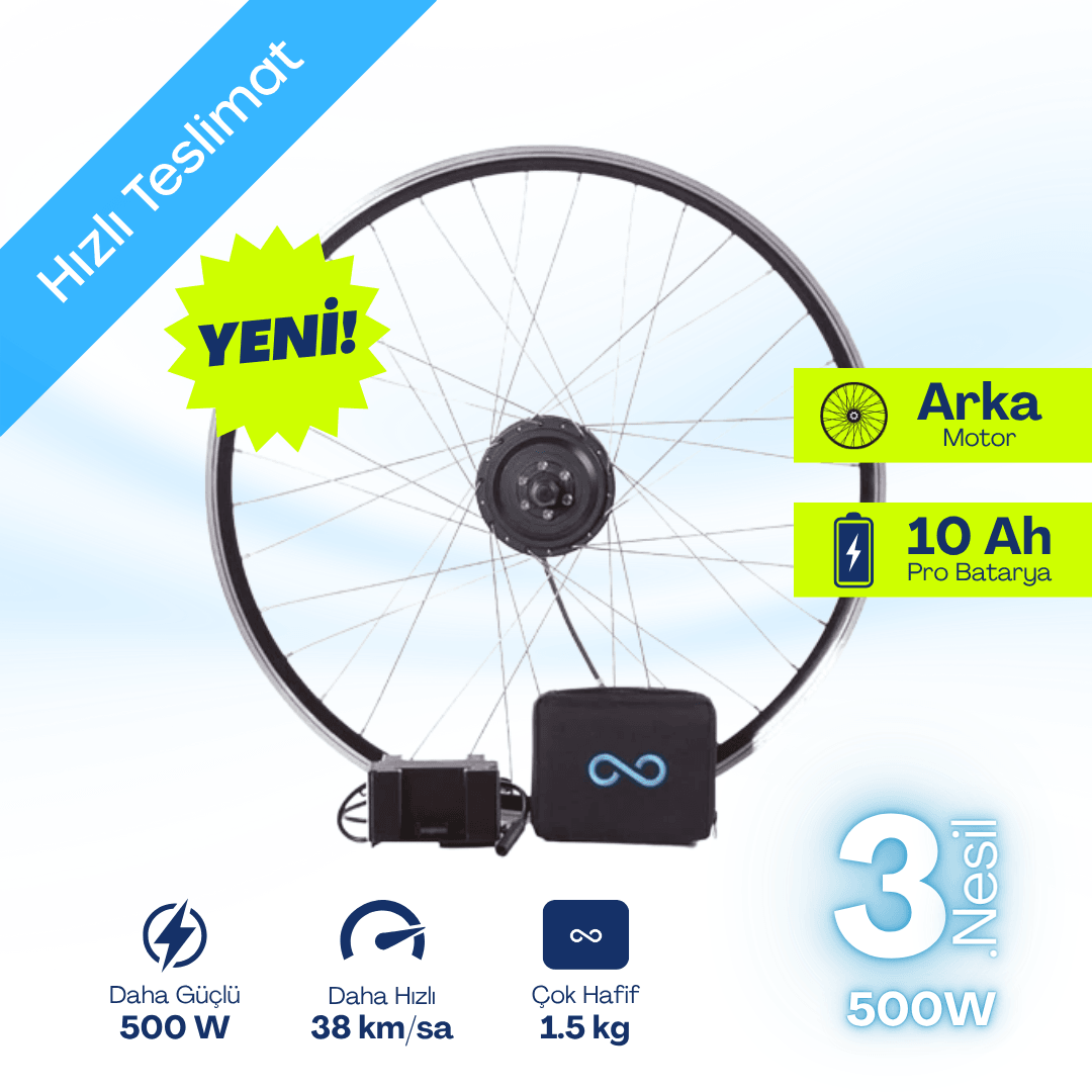 Byqee VR23 [3. Nesil - 500W] : Her Türden Bisiklet İçin Elektrik Dönüşüm Kiti (Hızlı Teslimat)