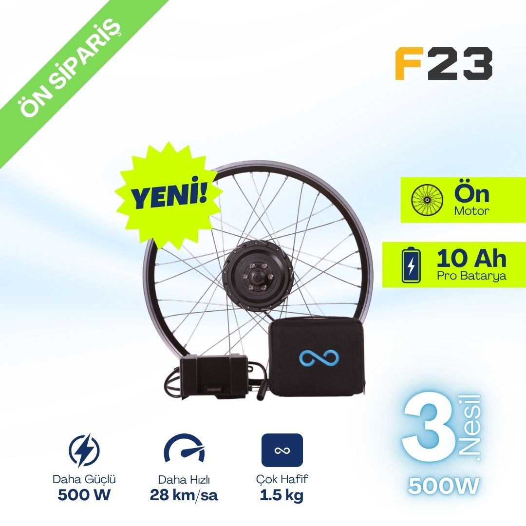 Byqee F23 [3. Nesil - 500W] : Katlanır Elektrikli Bisiklet Dönüşüm Kiti (Ön Sipariş - Ağustos 2025 Teslim)