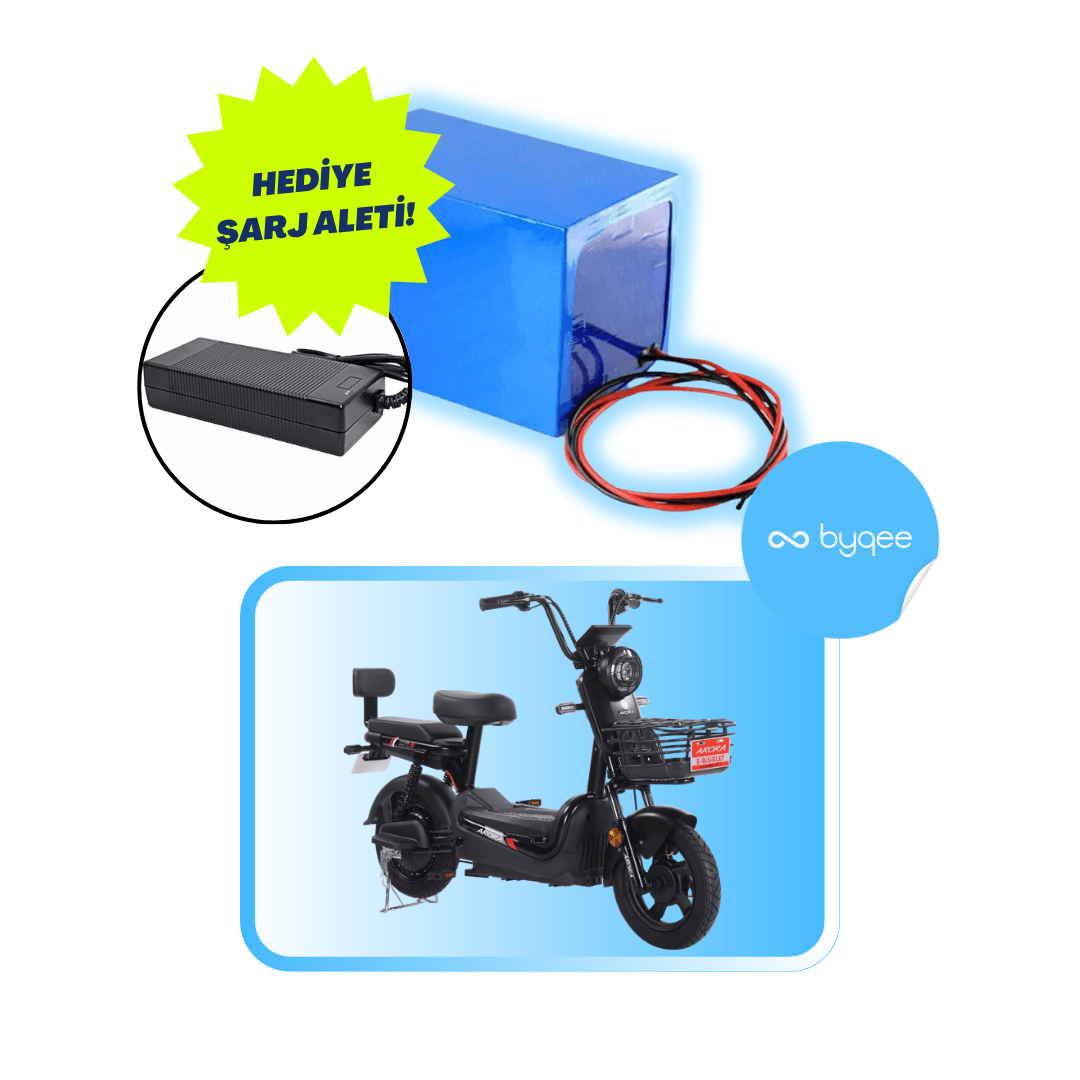 Arora ZR3 48 Volt 20 Amper Elektrikli Motosiklet Bataryası + Şarj Aleti Hediye!