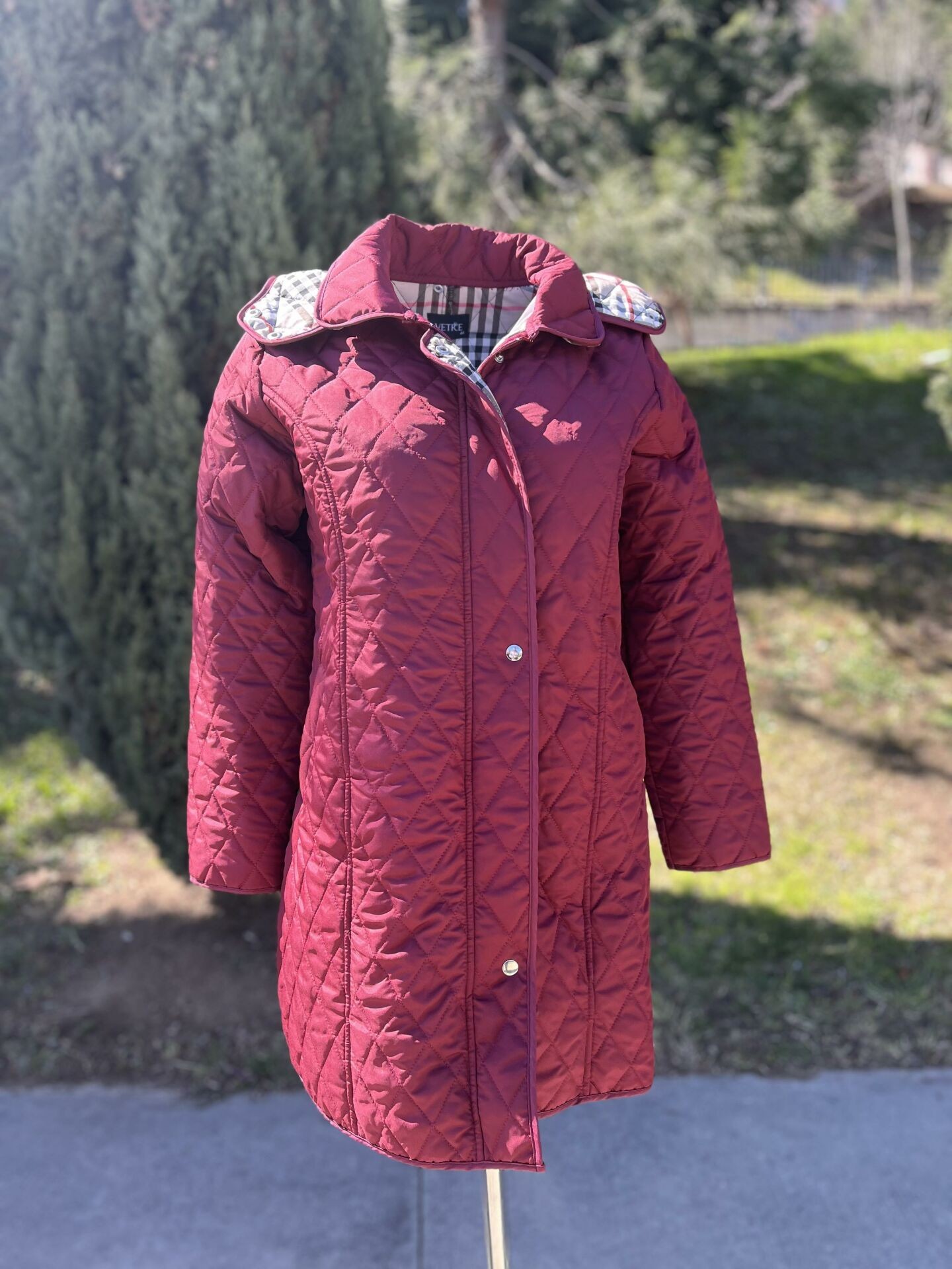 EKOSE 95 CM BORDO MEVSİMLİK KAPİTONE MONT