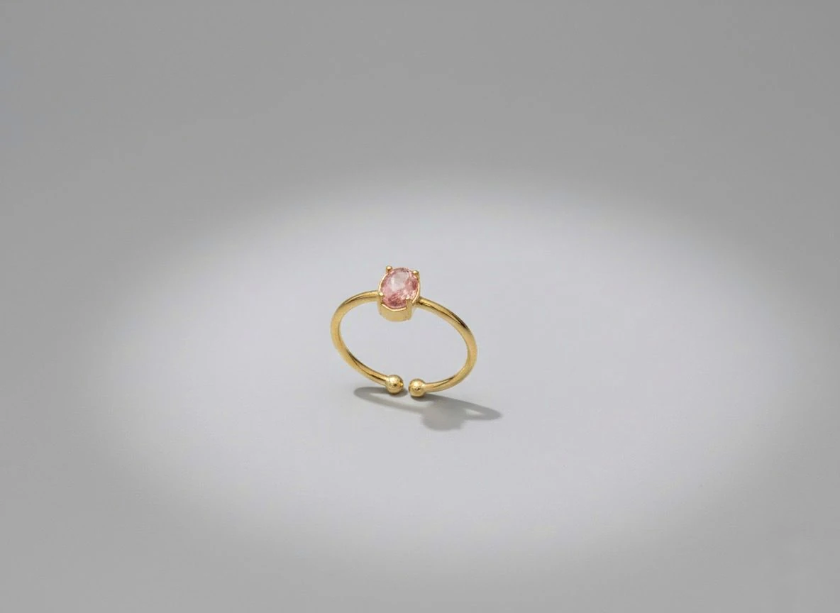Pembe Turmalin Mini Yüzük