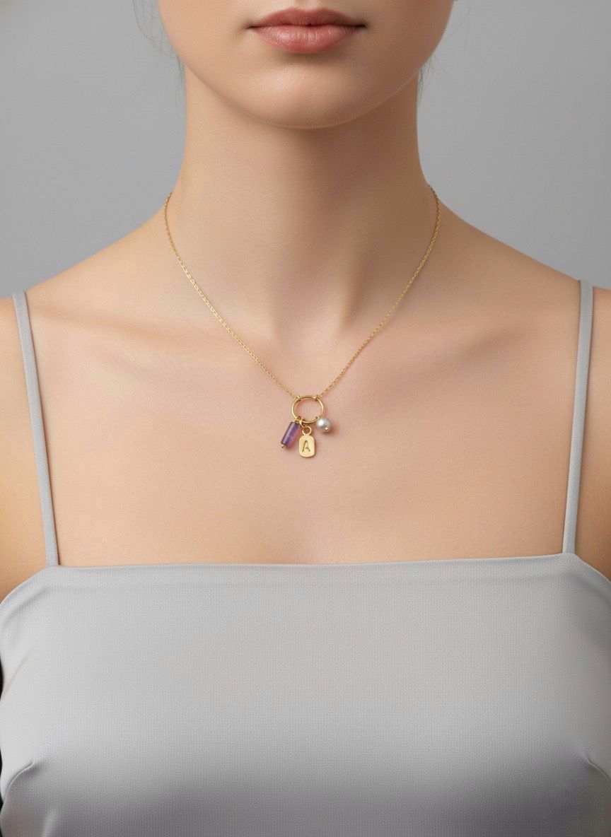 Harfli Charm Kolye