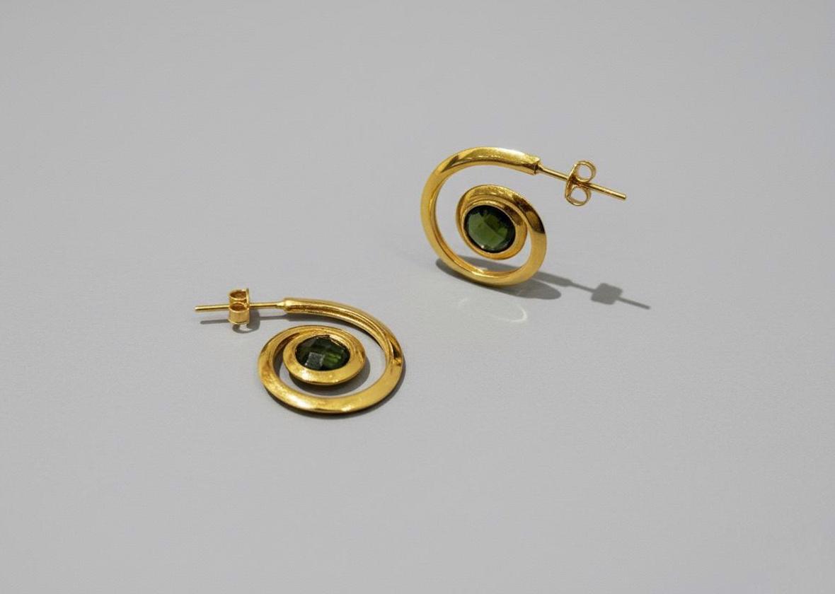 Peridot Spiral Küpe