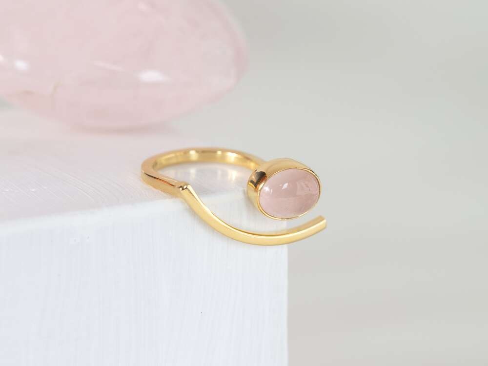 Rose Quartz Arc Ring