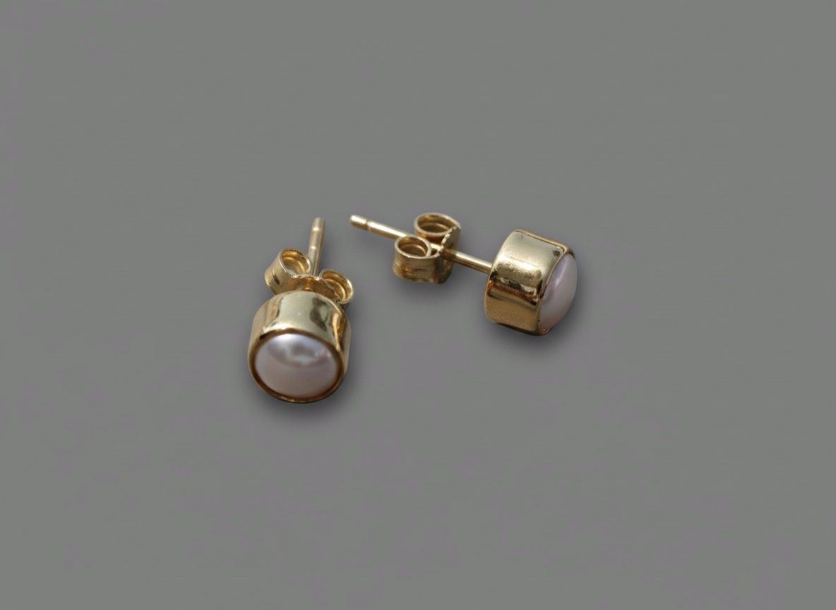İnci Yuvarlak Mini Pimli Küpe