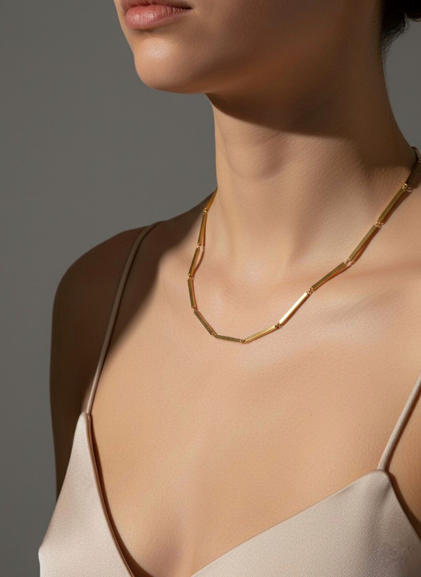 Bar Küp Zincir Kolye