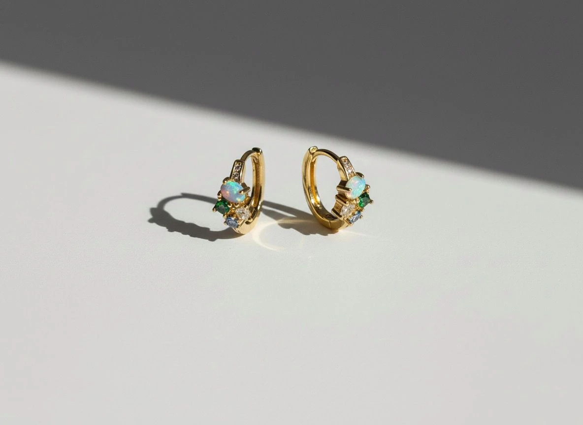 Slyvia Opal Küpeler - Mavi